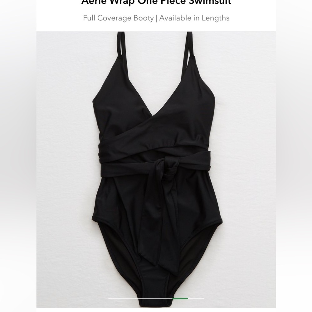 Aerie wrap black full coverage bathing suit. Brand new with tags.